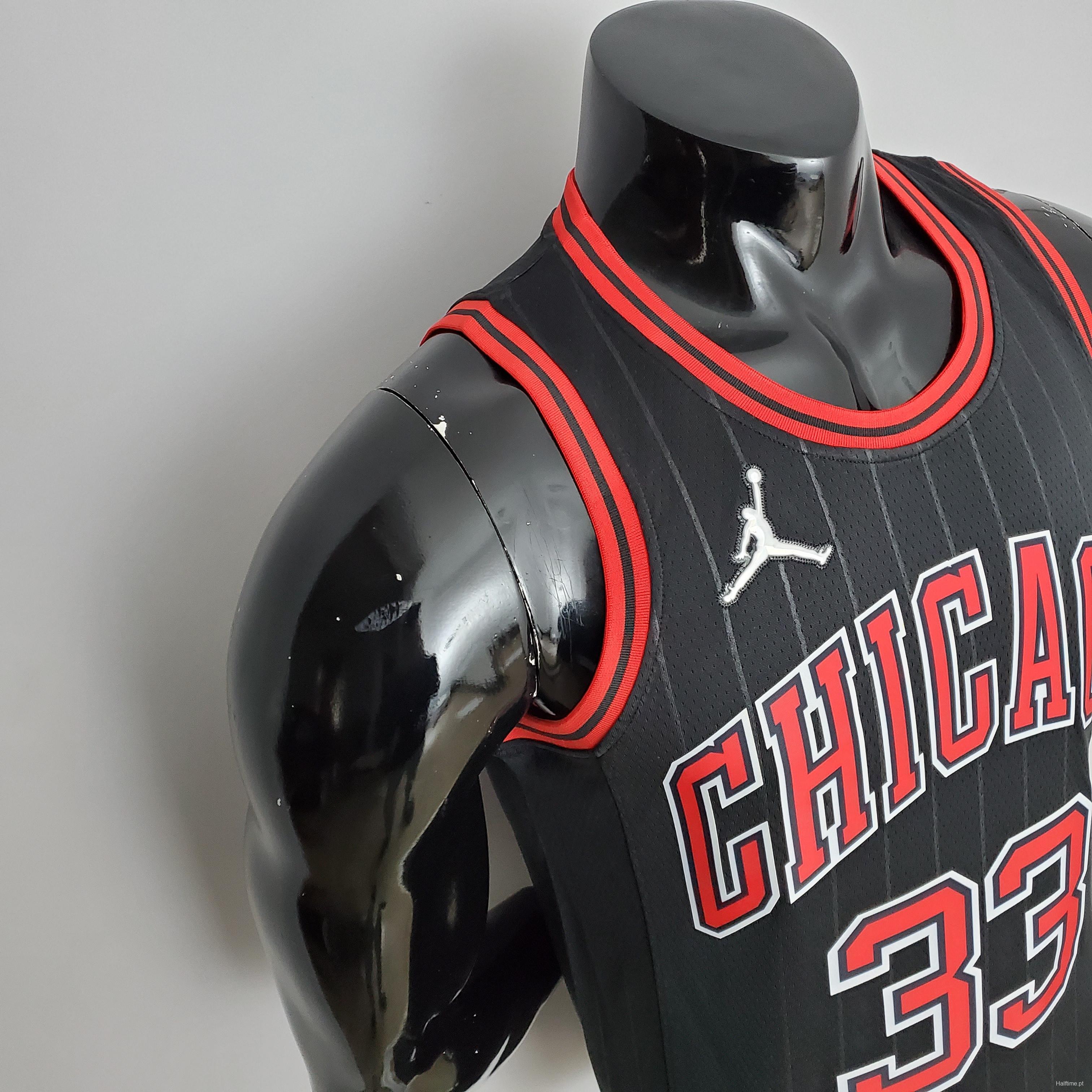 75th Anniversary Pippen#33 Bulls Flyers Black NBA Jersey