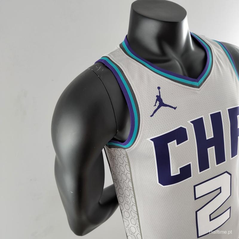 2019 Ball#2 Charlotte Hornets Grey NBA Jersey