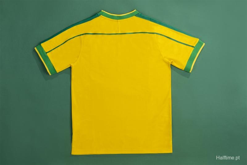 Retro 1998 Brazil Home Soccer Jersey