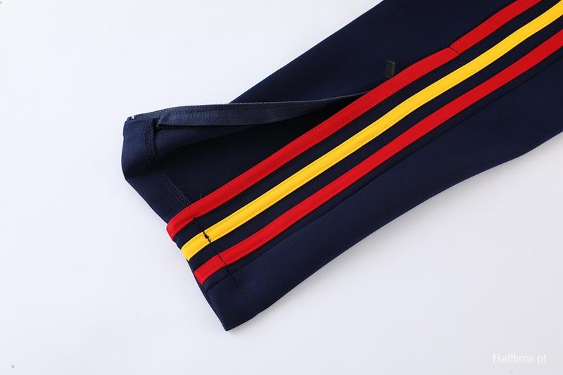 2022 Spain Navy Full Zipper Tracksuit