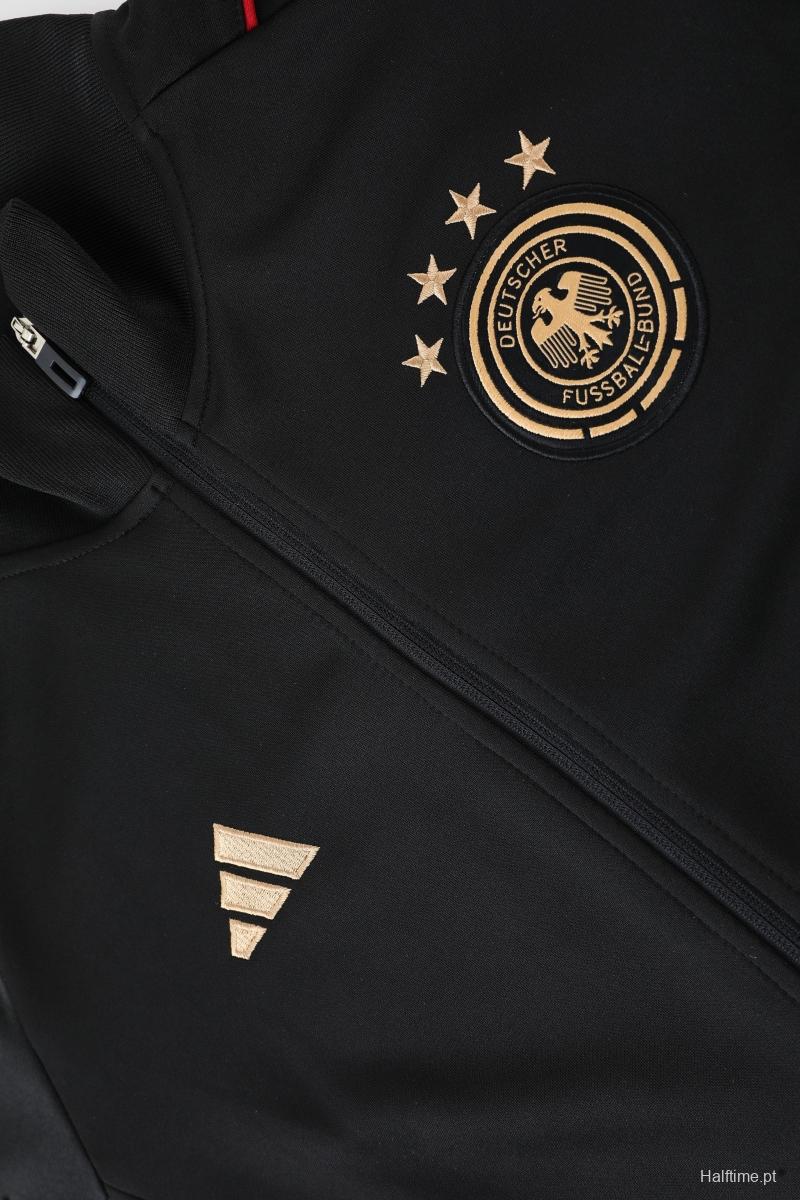 2022 Germany Black Full Zipper Tracksuit