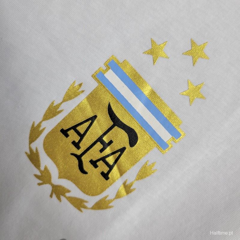 2023 Argentina White Casual T-Shirts