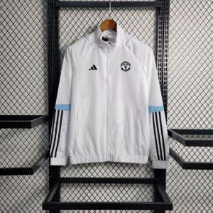 23-24 Manchester United White Windbreaker