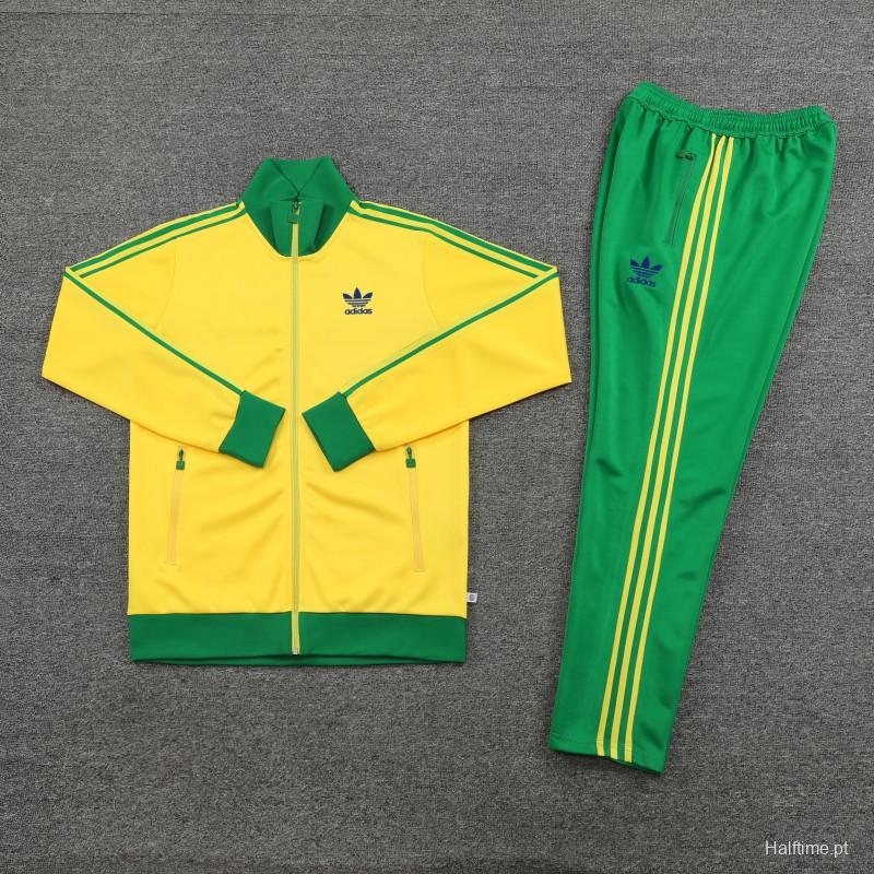 2023 Adidas Original Yellow Full Zipper Jacket +Pants