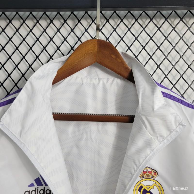 23/24 Reversible Real Madrid White Windbreaker