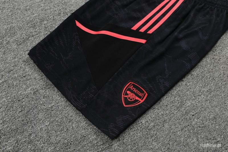 23-24 Arsenal Black Pattern Special Vest Jersey+Shorts