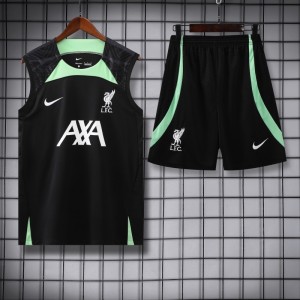 23-24 Liverpool Black Vest Jersey+Shorts