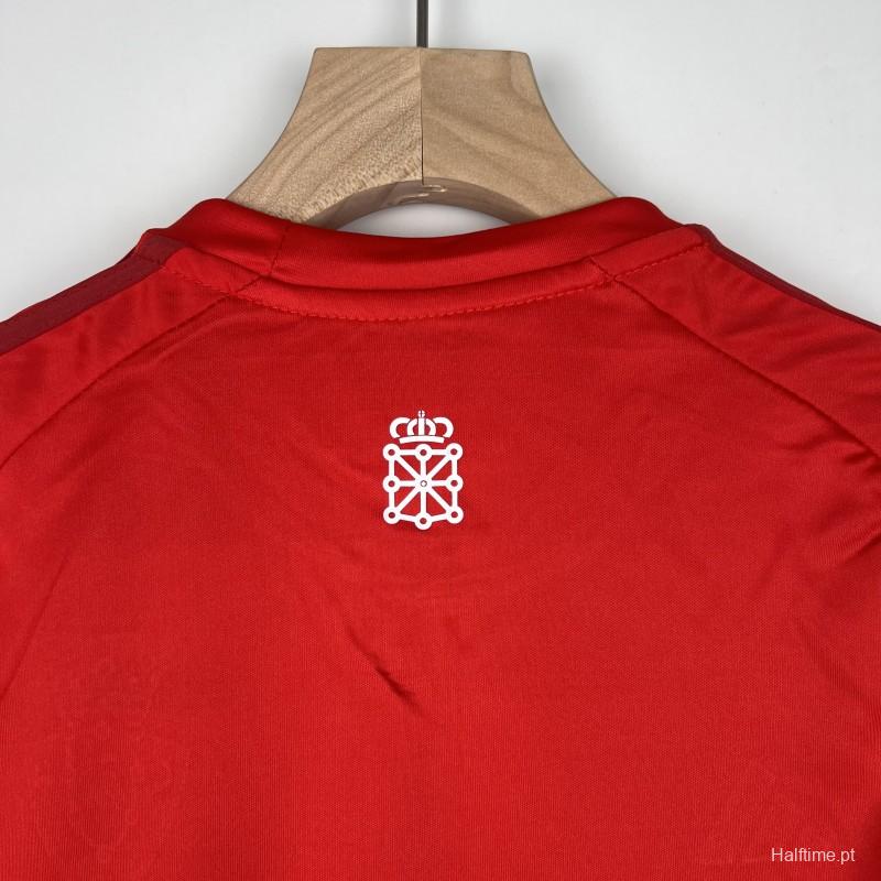 23/24 Kids Osasuna Copa Del Rey Red Jersey Size 16-28 With Full Patches