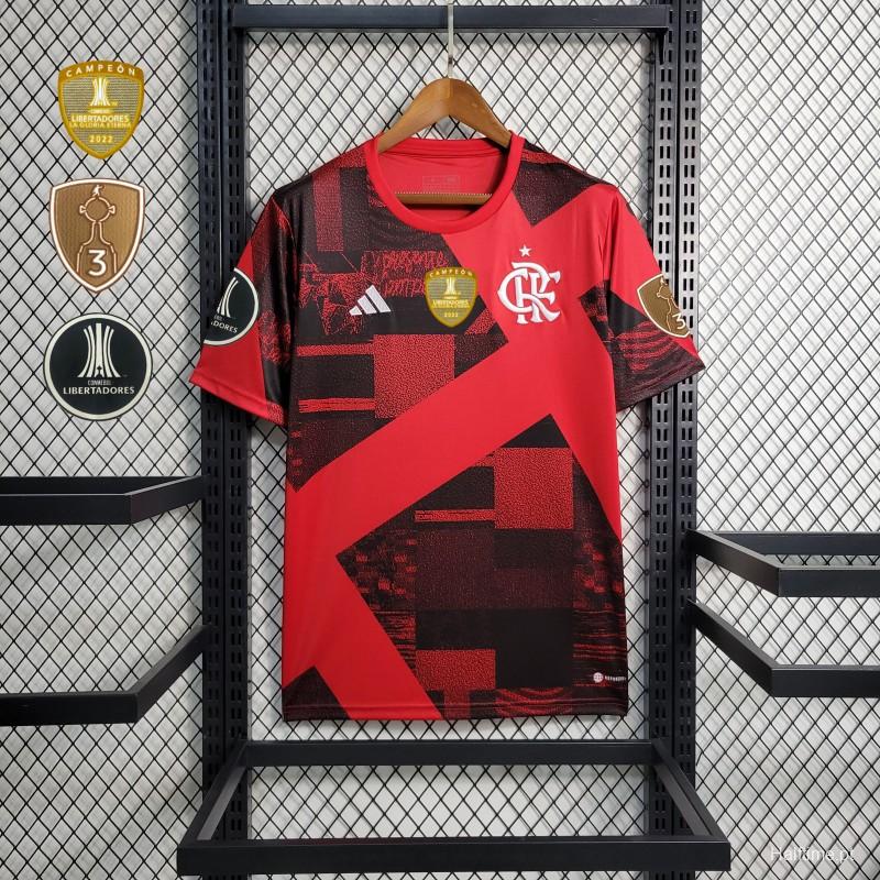23/24 Flamengo Pre-Match Red Jersey+ All Sponsors