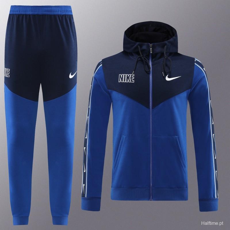 23/24 NIKE Black/Blue Full Zipper Hooide Jacket+Pants