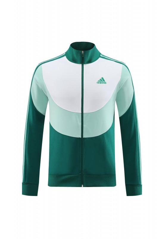 23/24 Adidas White/Green Full Zipper Hooide Jacket+Pants