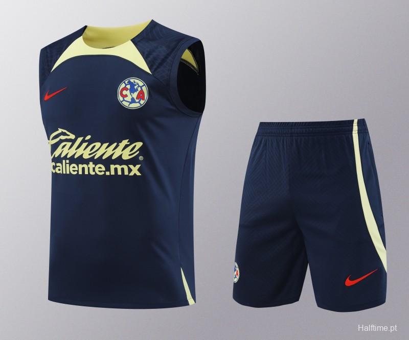 24/25 Club America Navy Vest Jeresy+Shorts