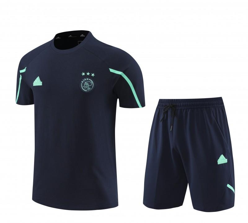 23/24 Ajax Navy Cotton Short Sleeve Jersey+Shorts