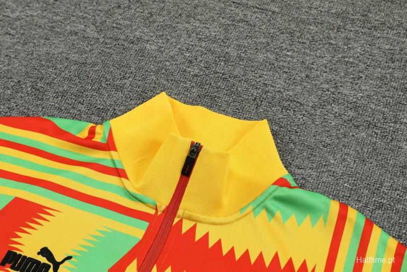 2024 Ghana Yellow  Full Zipper Hoodie Jacket+Pants