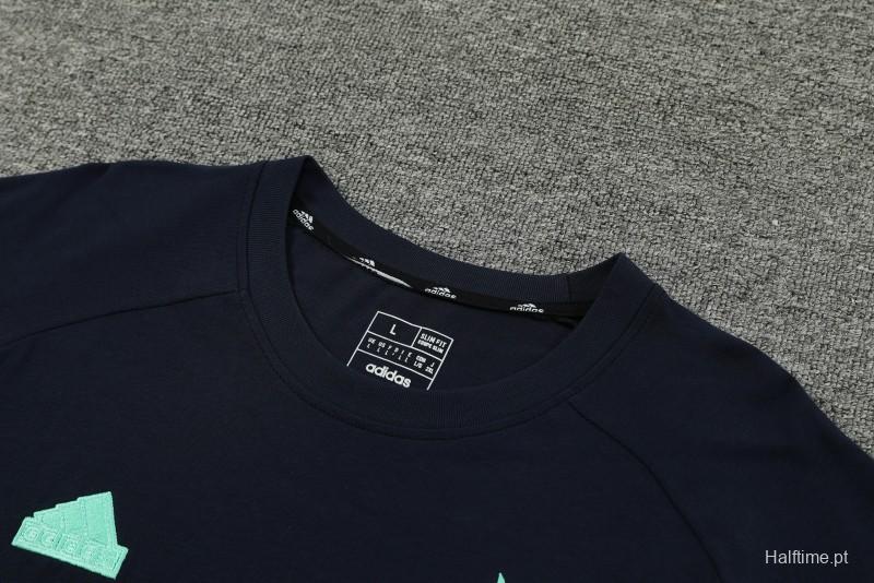 23/24 Ajax Navy Cotton Short Sleeve Jersey+Shorts