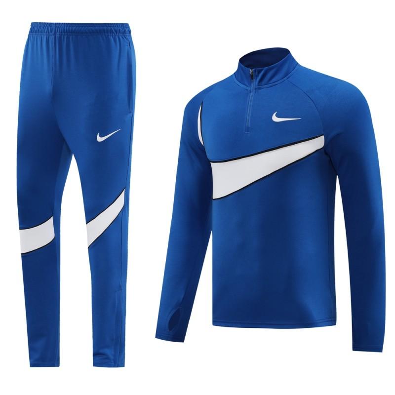 2024 Nike Blue/White Half Zipper Jacket+Pants