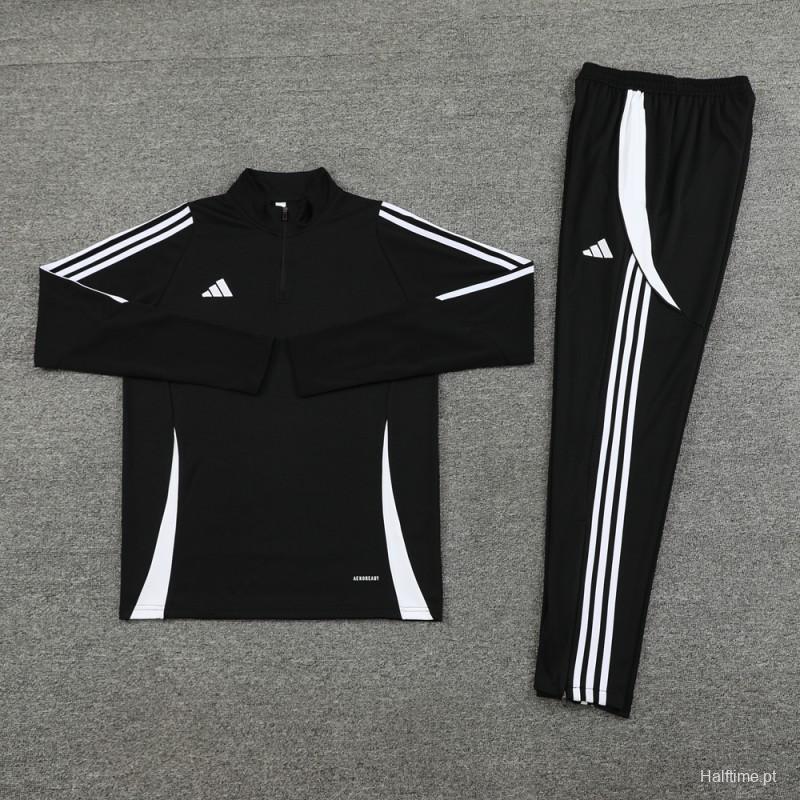 2024 Adidas Black Half Zipper Jacket+Pants