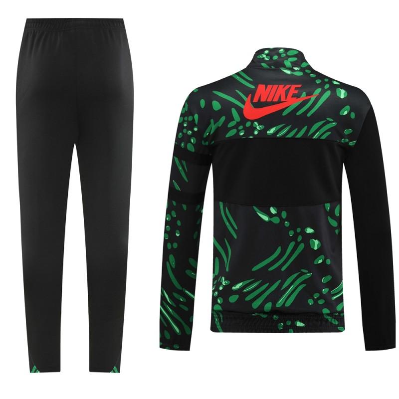 2024 Nigeria Black/Green Full Zipper Jacket +Long Pants