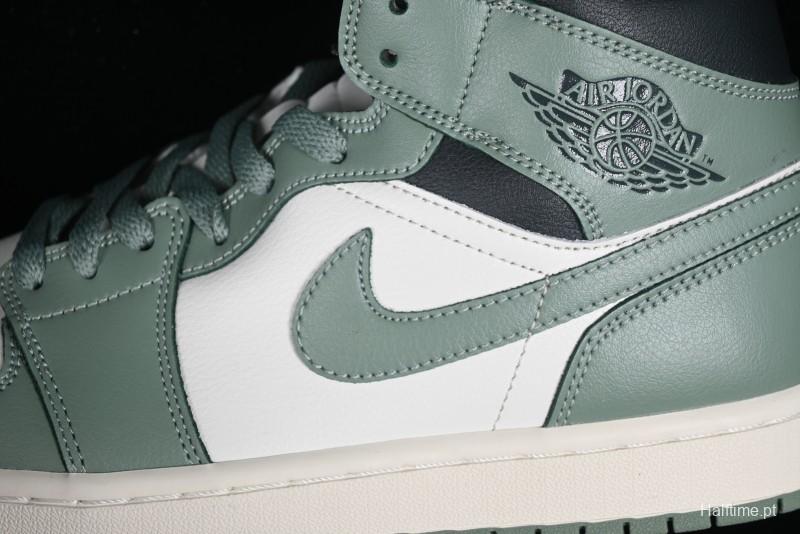 Nike Air Jordan 1 Mid AJ1 Basketball Shoes in Fresh Warm Green - BQ6472-130
