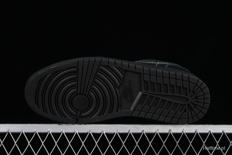 Nike Air Jordan 1 Low AJ1 Black Green Low Top Lifestyle Basketball Shoes - 338145-003