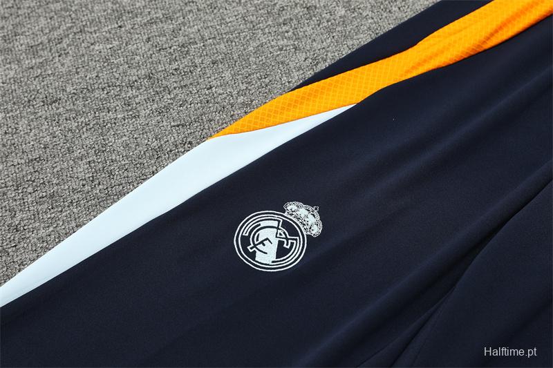 24/25 Real Madrid Navy Half Zipper Jacket+Long Pants