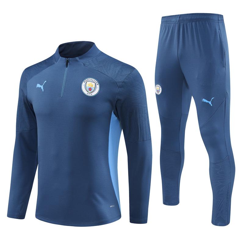 24/25 Manchester City Blue Half Zipper Jacket+Long Pants