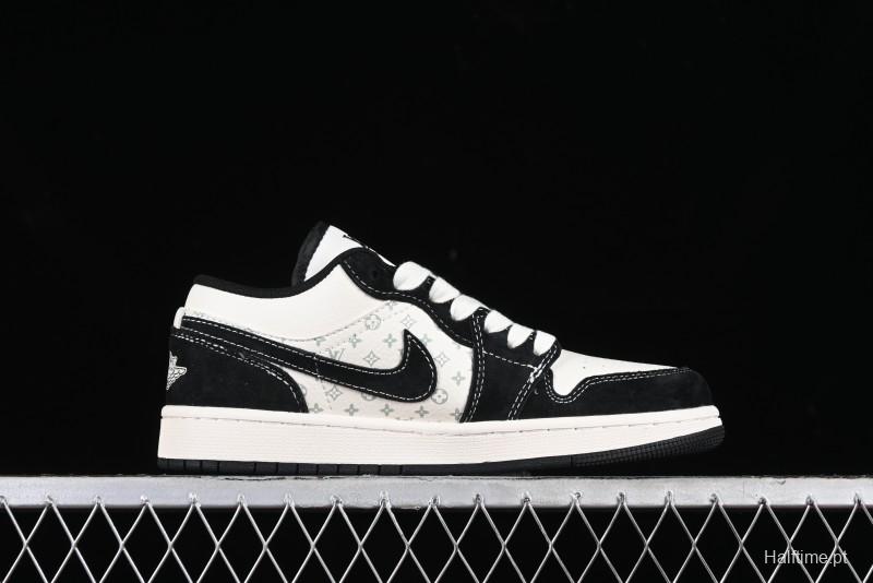 Nike Air Jordan 1 Low LV Collaboration - Black Warrior Custom High-End Basketball Shoes - SJ9950-007