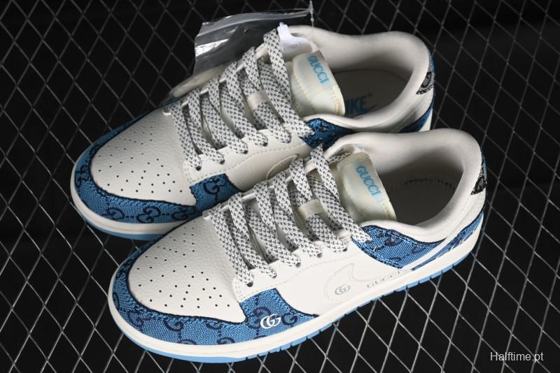 Nike SB Dunk Low Gucci Collaboration - Royal Blue Anniversary High-End Custom Low-Top Casual Sneakers CF3688-002