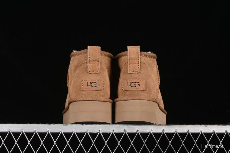 UGG Classic Ultra Mini Platform 3CM Wool Short Boots with TREADLITE Outsole - 1135092