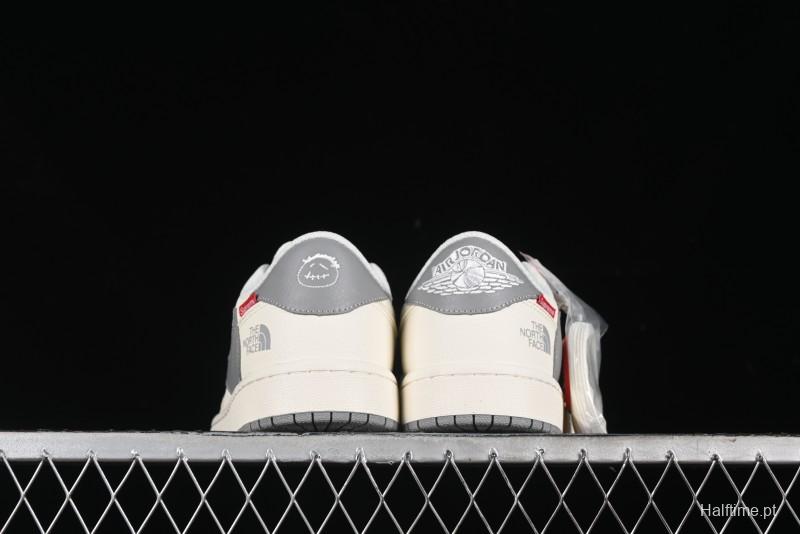 Nike Travis Scott x Fragment Design x Air Jordan 1 Low OG SP AJ1 Supreme North Face Collaboration - DIY1688-001