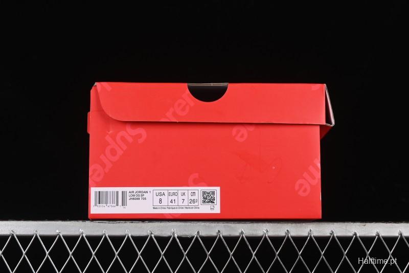Nike Travis Scott x Fragment Design x Air Jordan 1 Low OG SP AJ1 Supreme Collaboration - Light Grey Denim Two-Tone Low-Top Casual Sneakers - JH6088-705