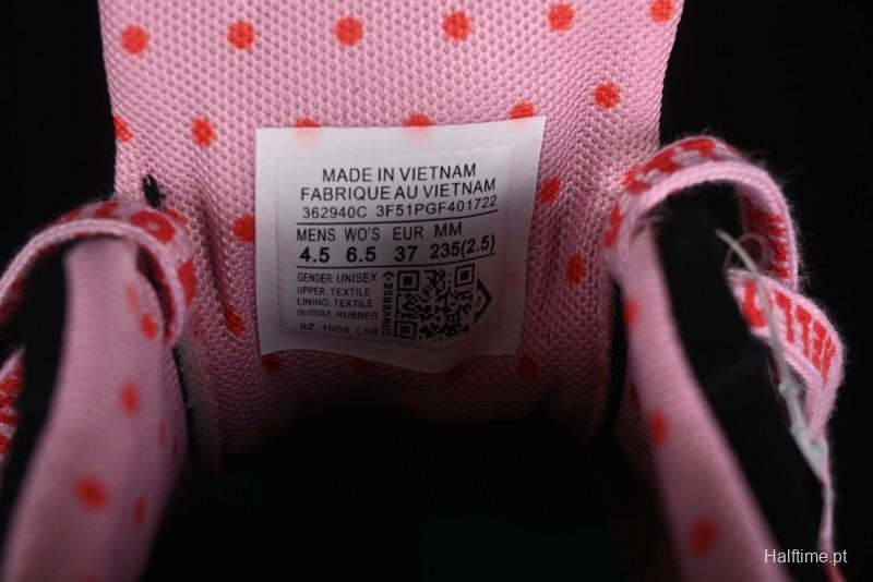 Converse One Star Hello Kitty Collaboration Low-Top Casual Sneakers with Embroidered Bow - 362940C