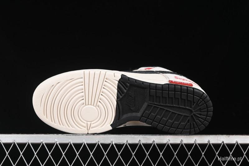 Nike SB Dunk Low SUP Collaboration - Gray White Black Swoosh Anniversary High-End Custom Low-Top Casual Skate Shoes - MM1089-019