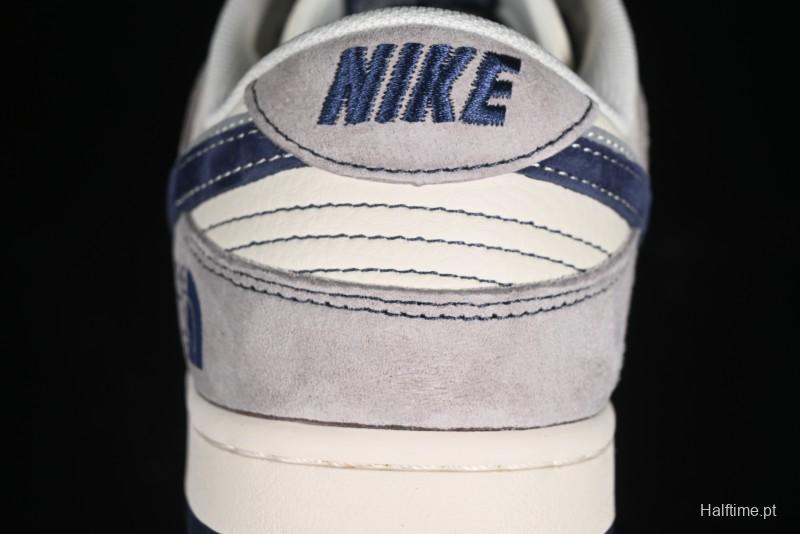 Nike SB Dunk Low The North Face Collaboration - Grey Pig Eight Blue Hook Anniversary High-End Custom Low-Top Casual Skate Shoes - SJ1089-010