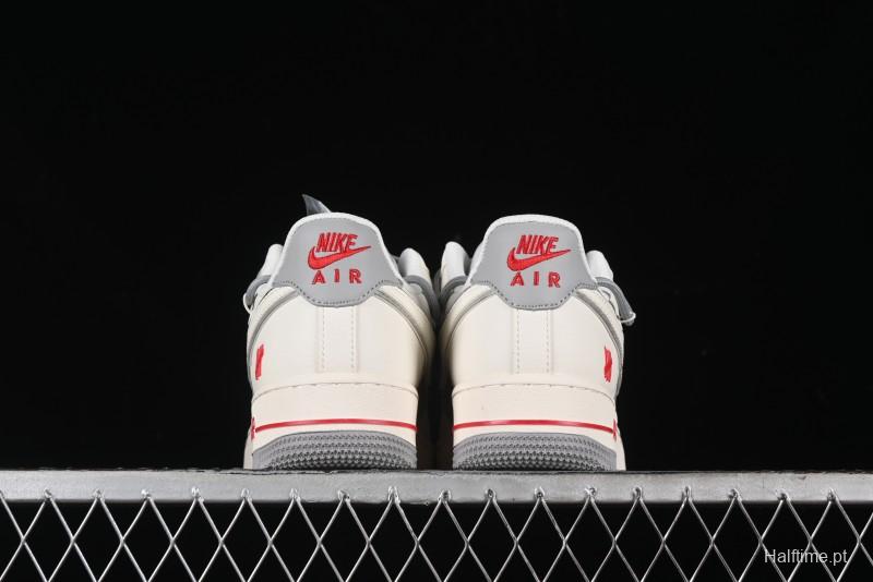 Nike Air Force 1 '07 Low UN Collaboration - Beige Silver Trim Lace-Up Casual Sneakers - SJ1198-500