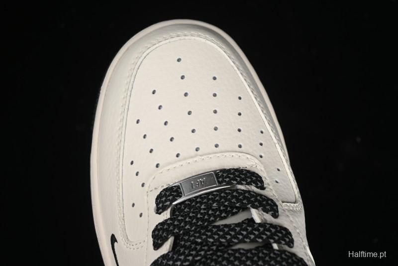 Nike Air Force 1 '07 Low Supreme Collaboration - Beige Black Starry Sneakers - XZ6188-013