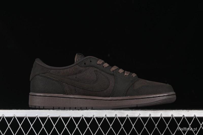 Nike Travis Scott x Air Jordan 1 Low OG AJ1 Collaboration Reverse Swoosh Sneakers - DM7866-202