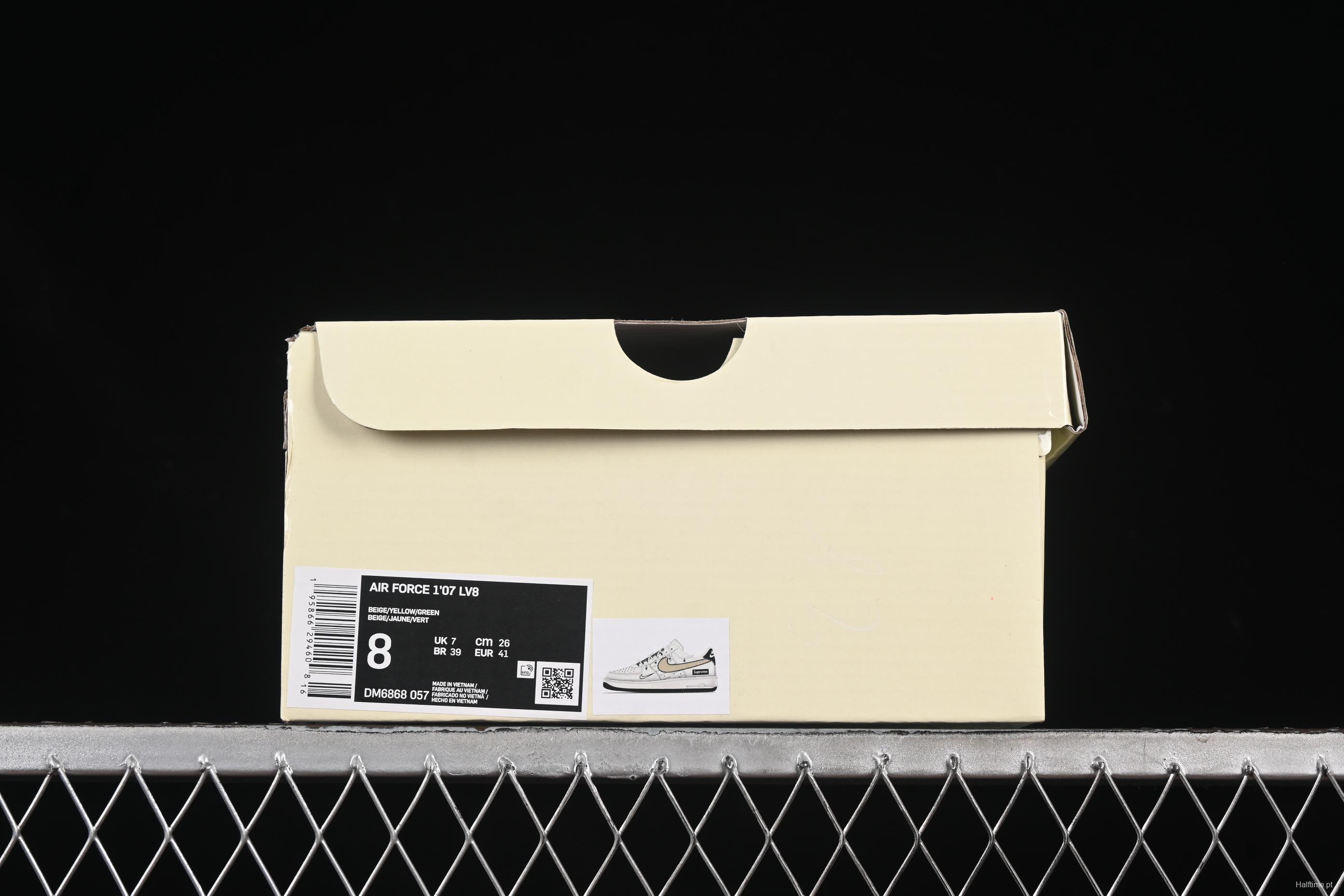 Nike Air Force 1 '07 Low Supreme Casual Sneakers with Custom Leather and Full-Length Air Cushion - DM6868-057