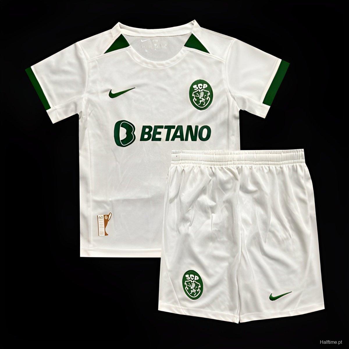 23/24 Kids Sporting Lisbon White 60th Anniversary Jeresy