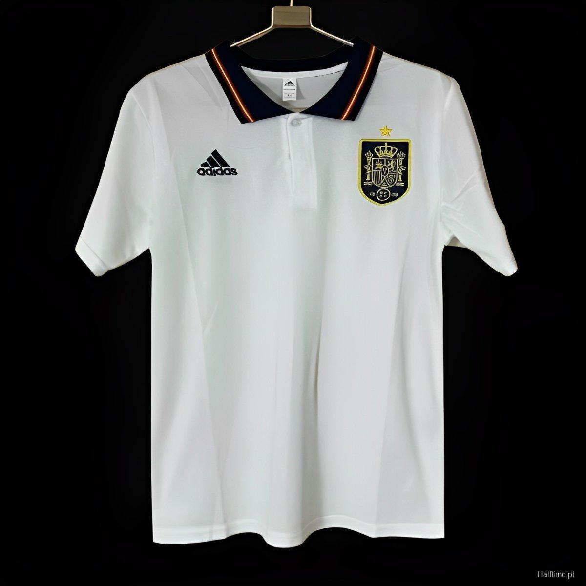 2024 Spain White Polo Jersey